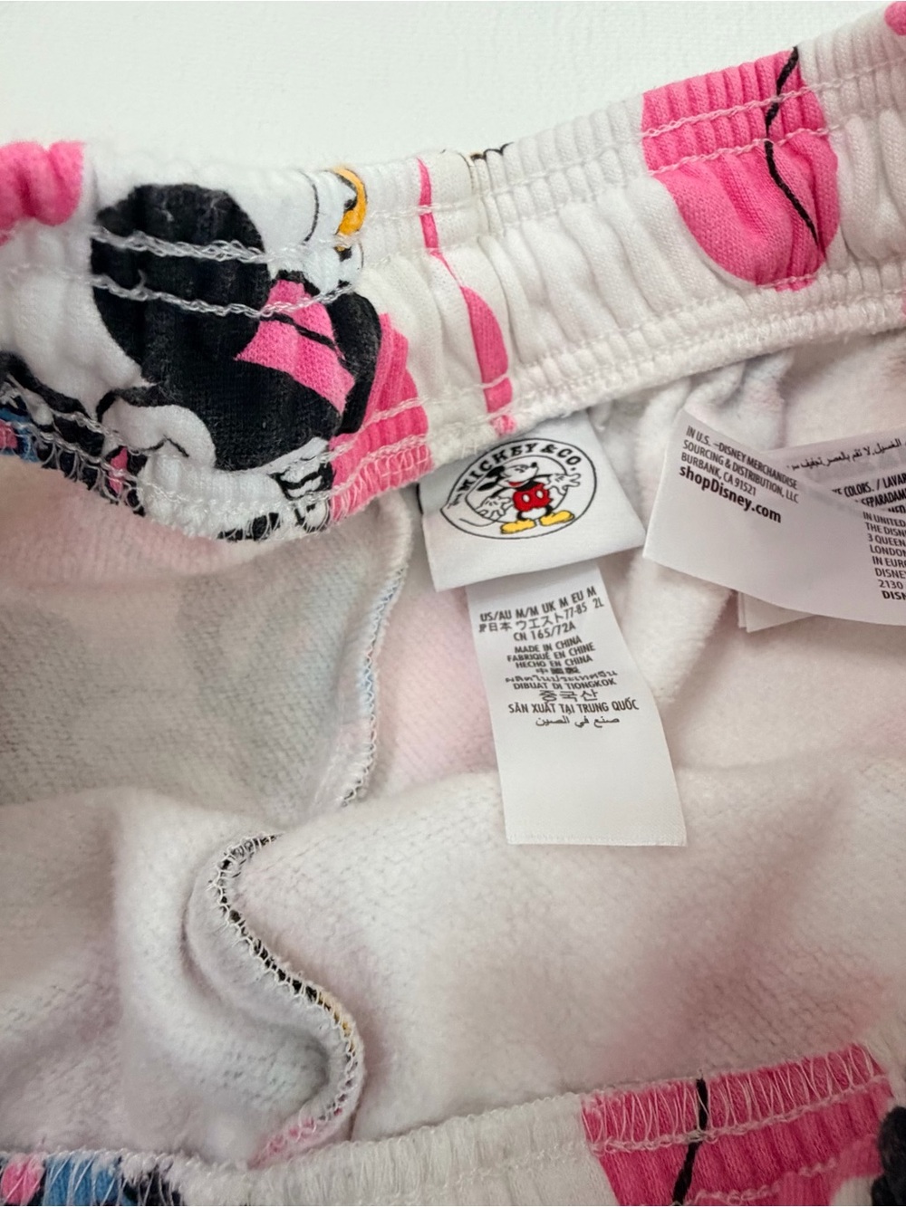 Disney Parks Minnie Mouse Pink & White Polka Dot Sweat Pants Joggers Size M - Picture 4 of 7
